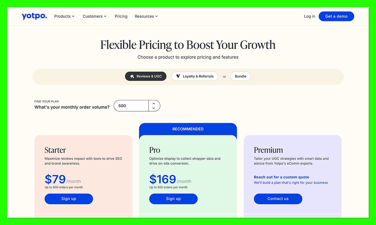 yotpo reviews pricing