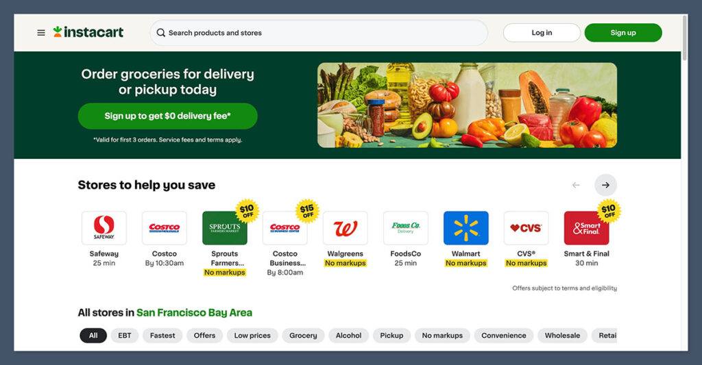 Instacart Homepage