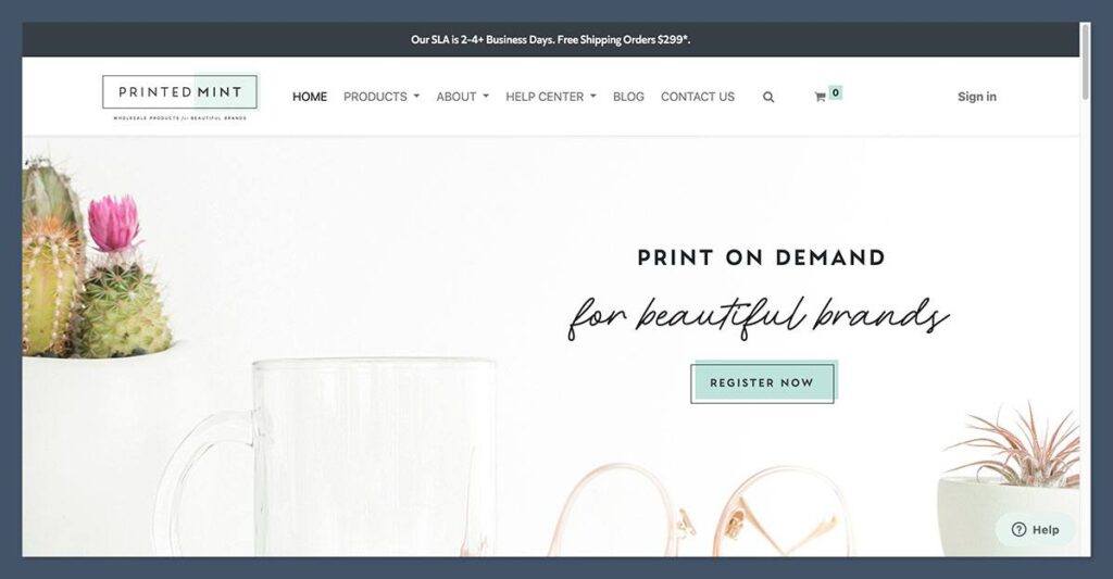 Printed Mint Homepage