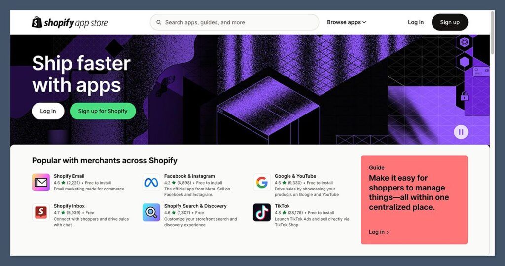 shopify app store