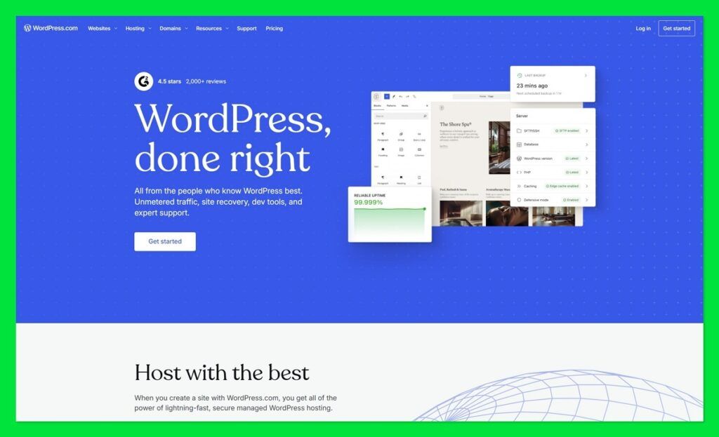 Wordpress.com homepage