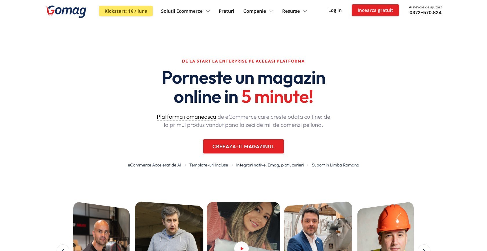 Gomag homepage
