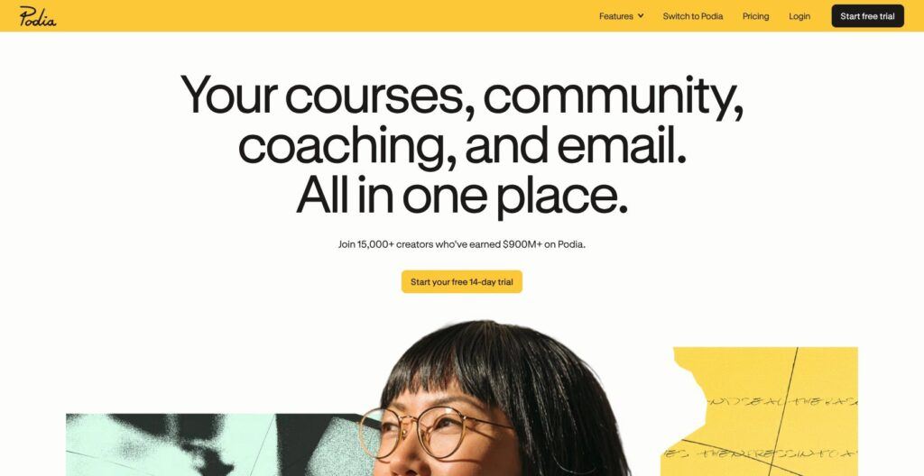 podia homepage