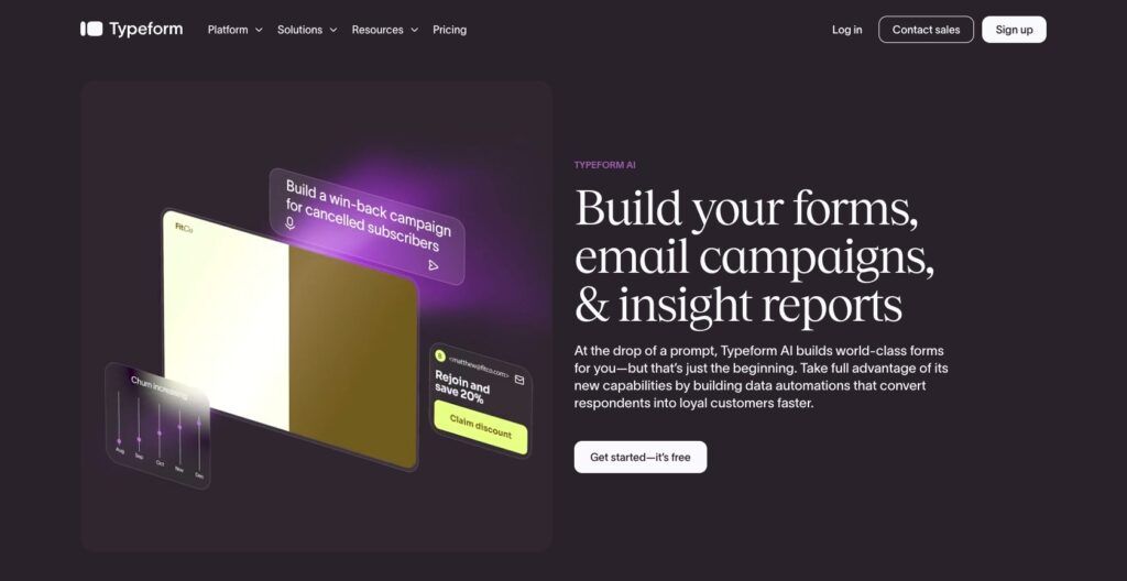 Typeform AI form builder