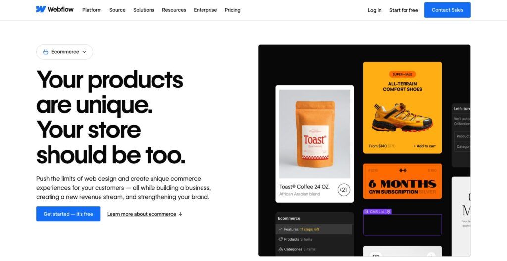 webflow ecommerce