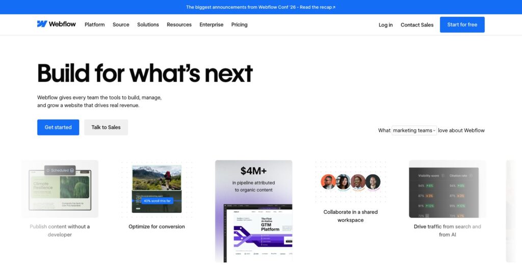 webflow homepage