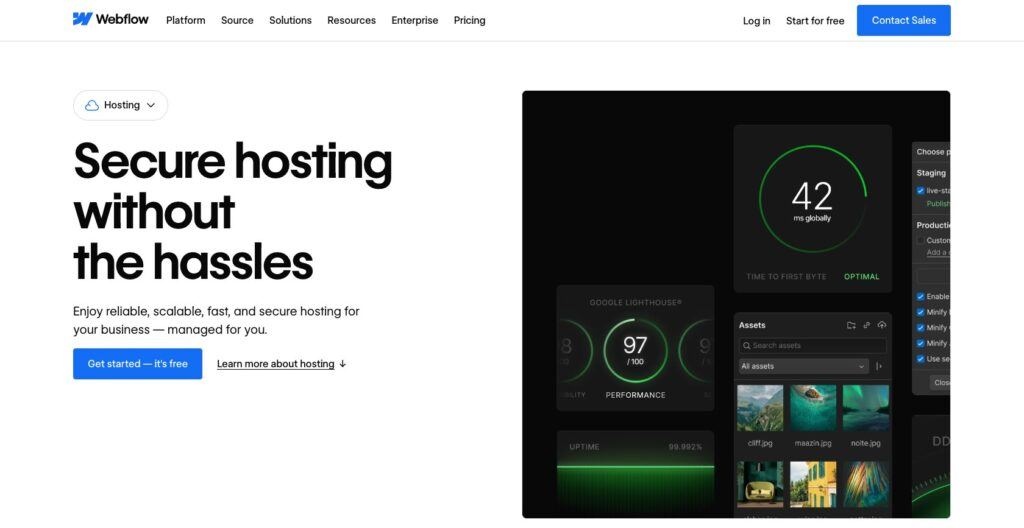 webflow hosting