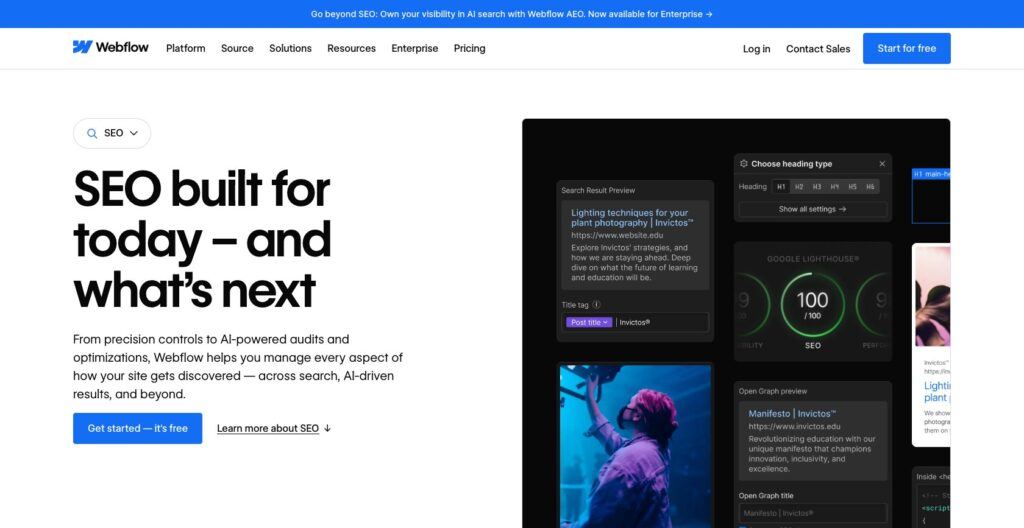 webflow seo