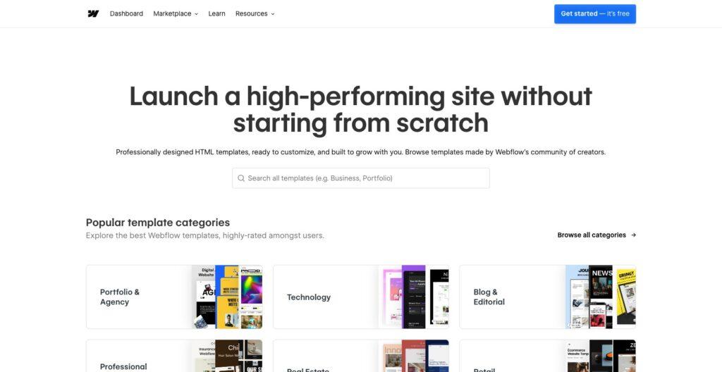 webflow templates